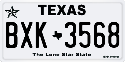 TX license plate BXK3568