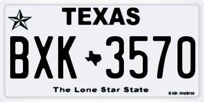 TX license plate BXK3570