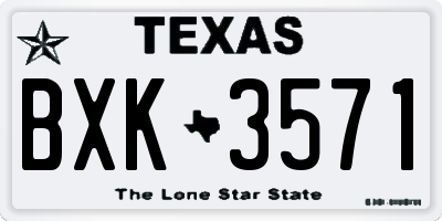 TX license plate BXK3571
