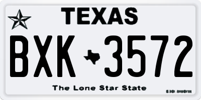 TX license plate BXK3572