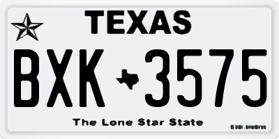 TX license plate BXK3575