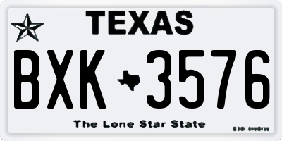 TX license plate BXK3576