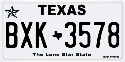 TX license plate BXK3578