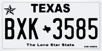 TX license plate BXK3585