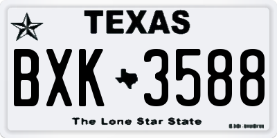 TX license plate BXK3588