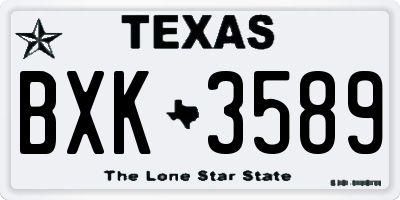 TX license plate BXK3589