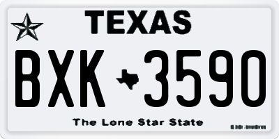 TX license plate BXK3590