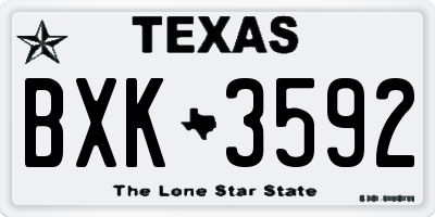 TX license plate BXK3592