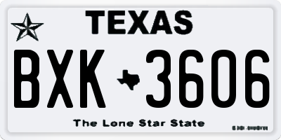 TX license plate BXK3606