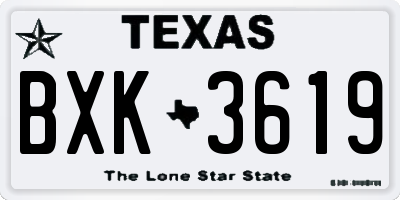 TX license plate BXK3619