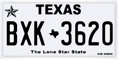 TX license plate BXK3620