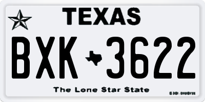 TX license plate BXK3622