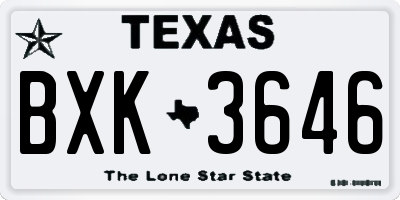 TX license plate BXK3646