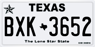TX license plate BXK3652