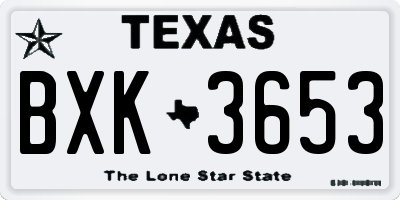 TX license plate BXK3653