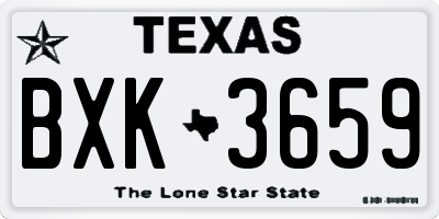 TX license plate BXK3659