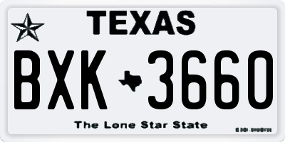 TX license plate BXK3660