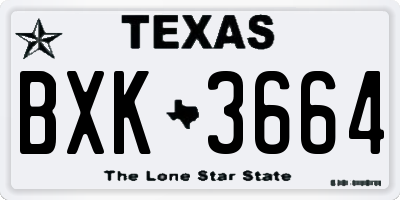 TX license plate BXK3664