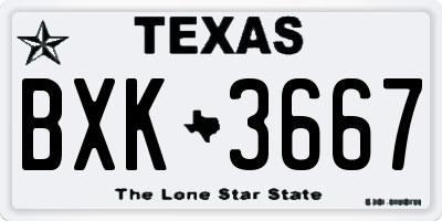 TX license plate BXK3667
