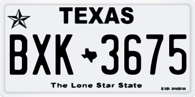 TX license plate BXK3675