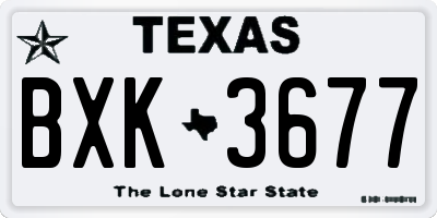 TX license plate BXK3677