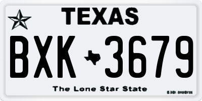 TX license plate BXK3679