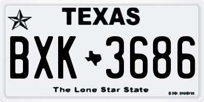 TX license plate BXK3686