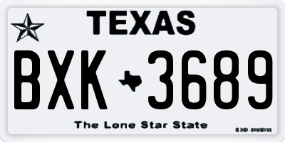 TX license plate BXK3689