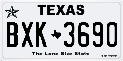 TX license plate BXK3690
