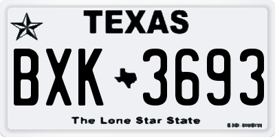 TX license plate BXK3693