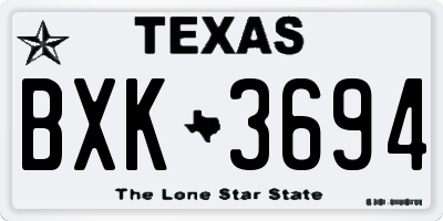 TX license plate BXK3694