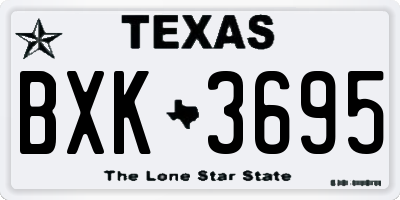 TX license plate BXK3695