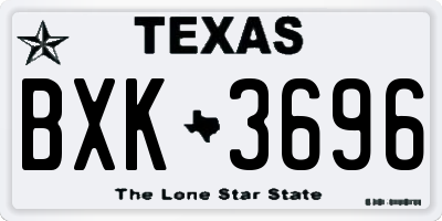 TX license plate BXK3696