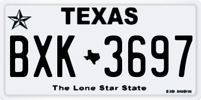TX license plate BXK3697