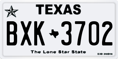 TX license plate BXK3702