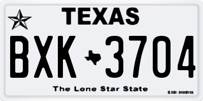 TX license plate BXK3704