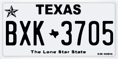 TX license plate BXK3705