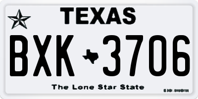 TX license plate BXK3706