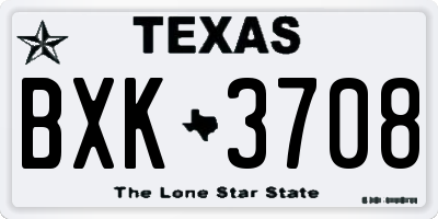 TX license plate BXK3708