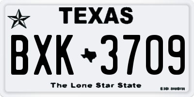 TX license plate BXK3709