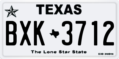 TX license plate BXK3712