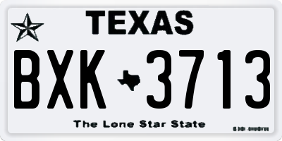 TX license plate BXK3713