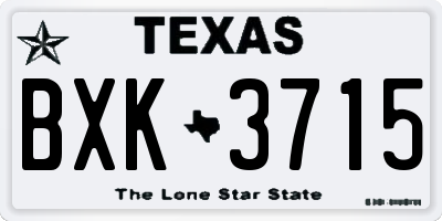 TX license plate BXK3715