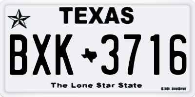 TX license plate BXK3716