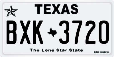 TX license plate BXK3720