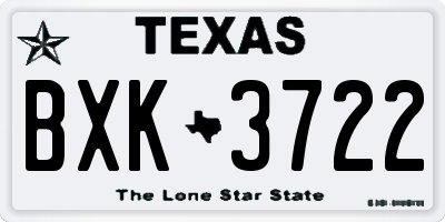 TX license plate BXK3722