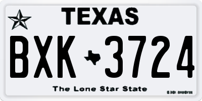 TX license plate BXK3724