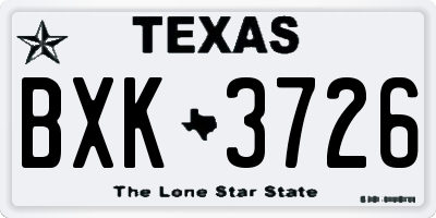 TX license plate BXK3726