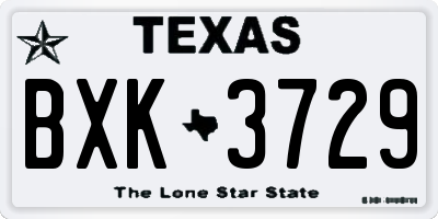 TX license plate BXK3729