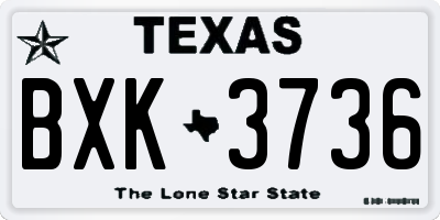 TX license plate BXK3736